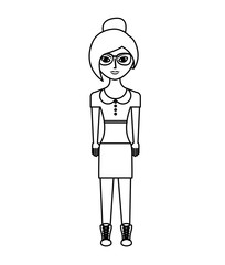 young woman avatar character vector illustration design