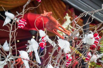 Christmas ornaments on the tree