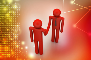 3d people are shaking hands