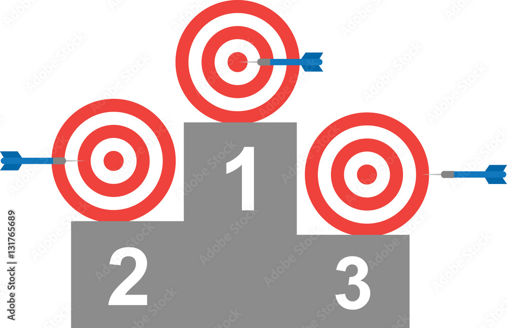 Poster bullseye with target on first, second and third positions