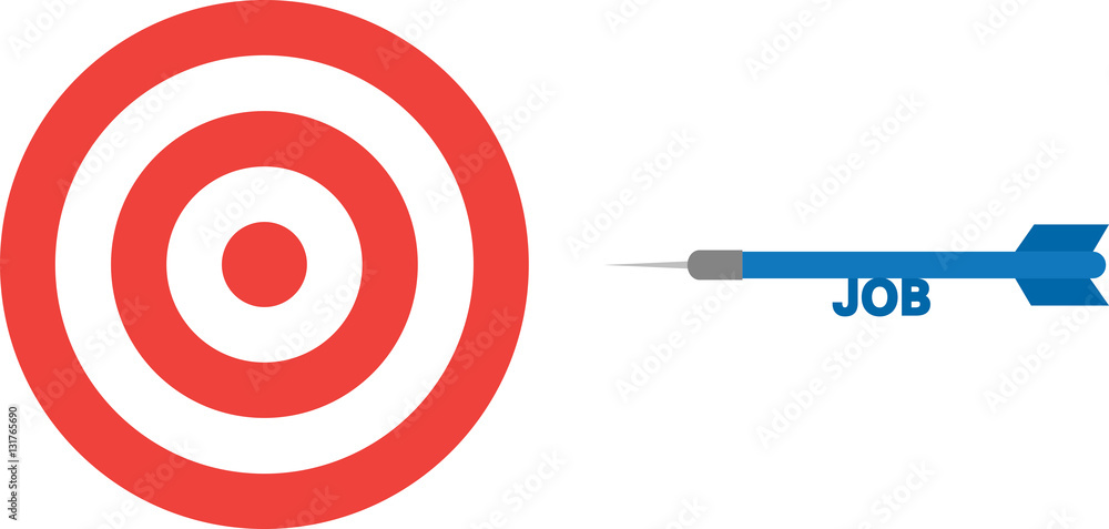 Poster bullseye with dart with text job.