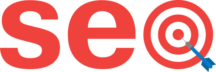 Dart on bullseye with text seo