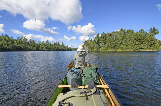 Paddling on a Wilderness Lake