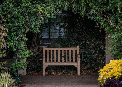 Park Bench In Alcove