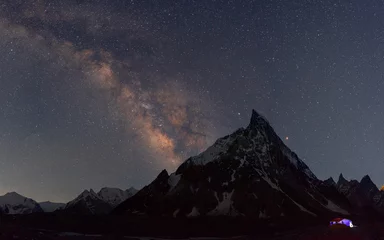 Foto auf Acrylglas K2 Milky over Mitre Peak im Concordia Camp, K2 Trek, Pakistan