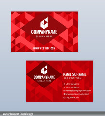 Black and Red modern business card template, vertical, Illustration Vector 10