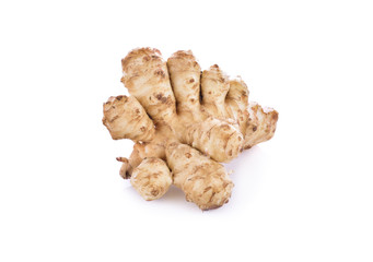 Jerusalem artichoke on a white background