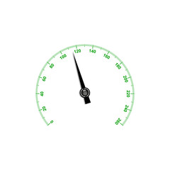 Needle speedometer with green numbers 
