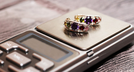 Tools of jewellery. Beautiful earrings.
