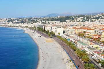 Fototapeta na wymiar Cityscape of Nice, France view to old city and promenade
