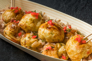たこ焼き　octopus dough balls Takoyaki japanese food