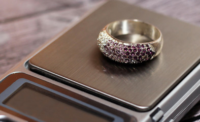 Tools of jewellery. Luxurious ring, women's object