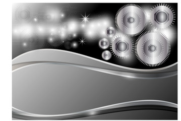 Fototapeta premium Abstract engineering gray and black gear technology background vector