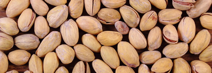 Pistachio nuts as background, healthy eating