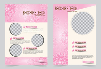 Brochure template, Flyer design pink template