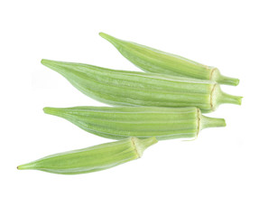 okra isolated on the white backgroud.