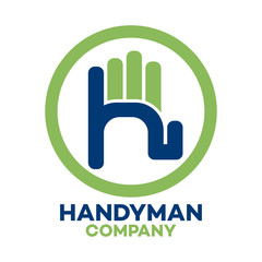 Handyman logo and H company linked letter logo