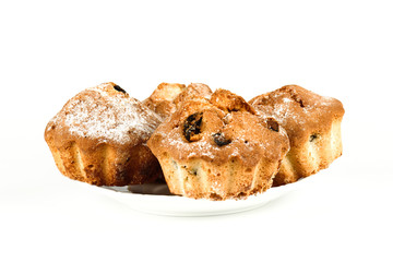 Crispy crunchy cake on a white background closeup