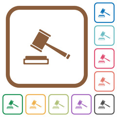 Auction hammer simple icons