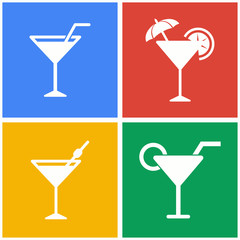 Cocktail icon set.