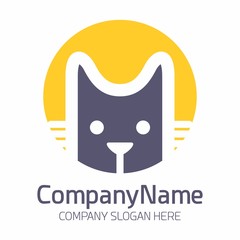 Cat icon logo template