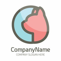 Obraz premium Cat icon logo template