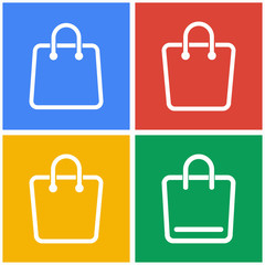 Shopping bag icon set.