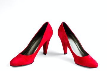 women's red velvet shoes