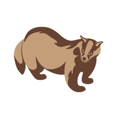 badger vector illustration style Flat