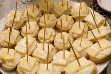 Cheese canapes.