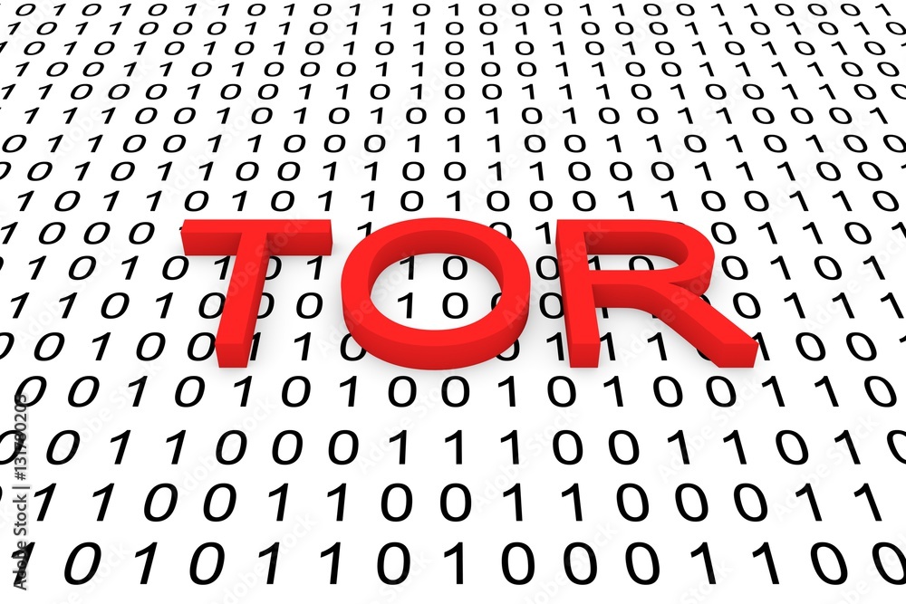 Aufkleber tor in the form of binary code, 3d illustration
