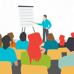 Lecture. Education in the audience. A meeting. Training. Discussion. Concept of success. For your design.