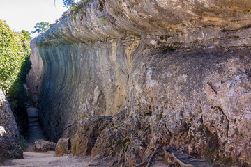 Rocks with capricious forms in the enchanted city of Cuenca, Spain