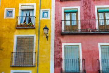 Fototapeta na wymiar Typical colorful houses in the city of Cuenca, Spain