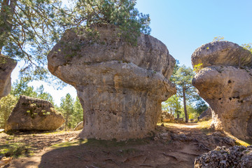 Rocks with capricious forms in the enchanted city of Cuenca, Spain
