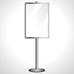 Glass billboard isolated on white background. Vector illustration.