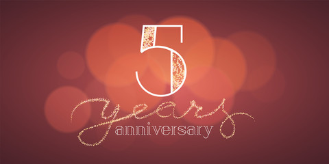 Fototapeta premium 5 years anniversary vector illustration, banner