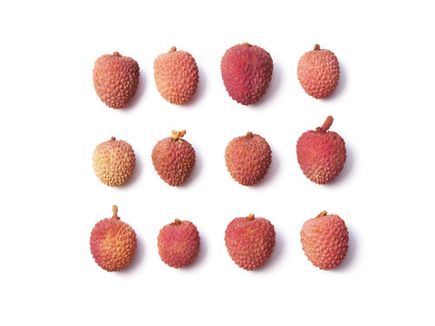 Set of 12 lychee fruits