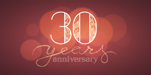 30 years anniversary vector banner, icon, logo