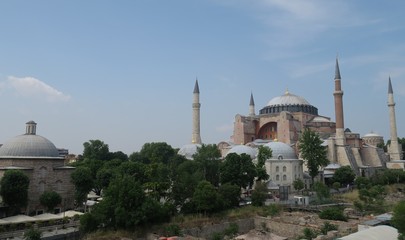 Hagia Sophia, Christian Orthodox Patriarchal Basilica, Imperial Mosque and now a Museum in Istanbul, Turkey - obrazy, fototapety, plakaty