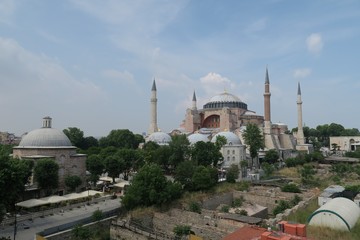 Fototapeta na wymiar Hagia Sophia, Christian Orthodox Patriarchal Basilica, Imperial Mosque and now a Museum in Istanbul, Turkey