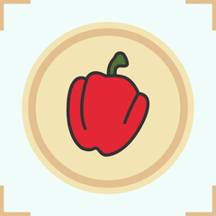 Red bell pepper color icon