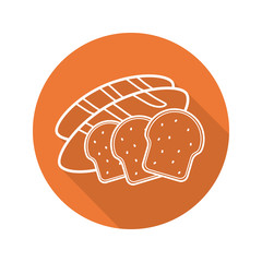 Bread flat linear long shadow icon