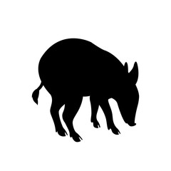 young boar vector illustration  black silhouette