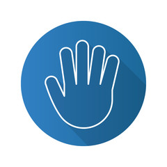 Obraz premium Hand flat linear long shadow icon