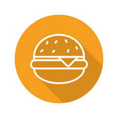 Hamburger flat linear long shadow icon