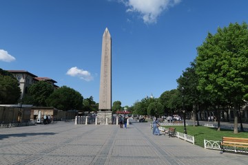 Theodosian Obelisk from Egypt, at the Hippodrom of Constantinople in Istanbul, Turkey