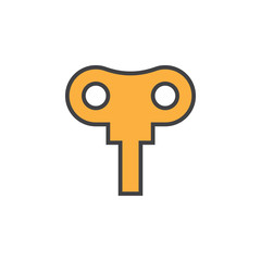 Wind up key line icon, filled outline vector sign, linear colorful pictogram isolated on white. Symbol, logo illustration