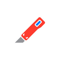 Utility knife icon vector, filled flat sign, solid colorful pictogram isolated on white. Symbol, logo illustration