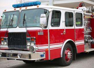 fire engine of the American firemen ready for emergencies